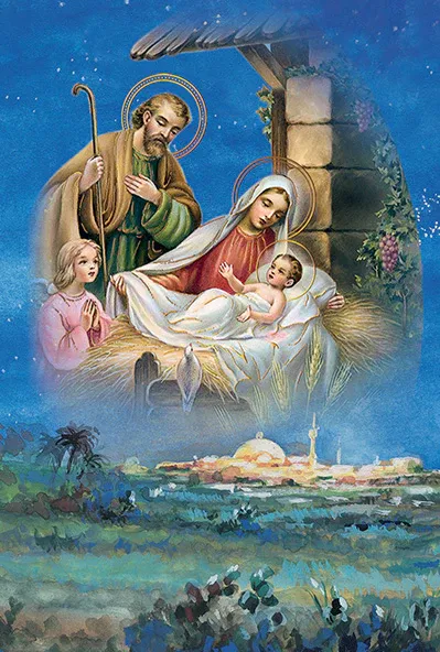 15Ct Holy Family Above City