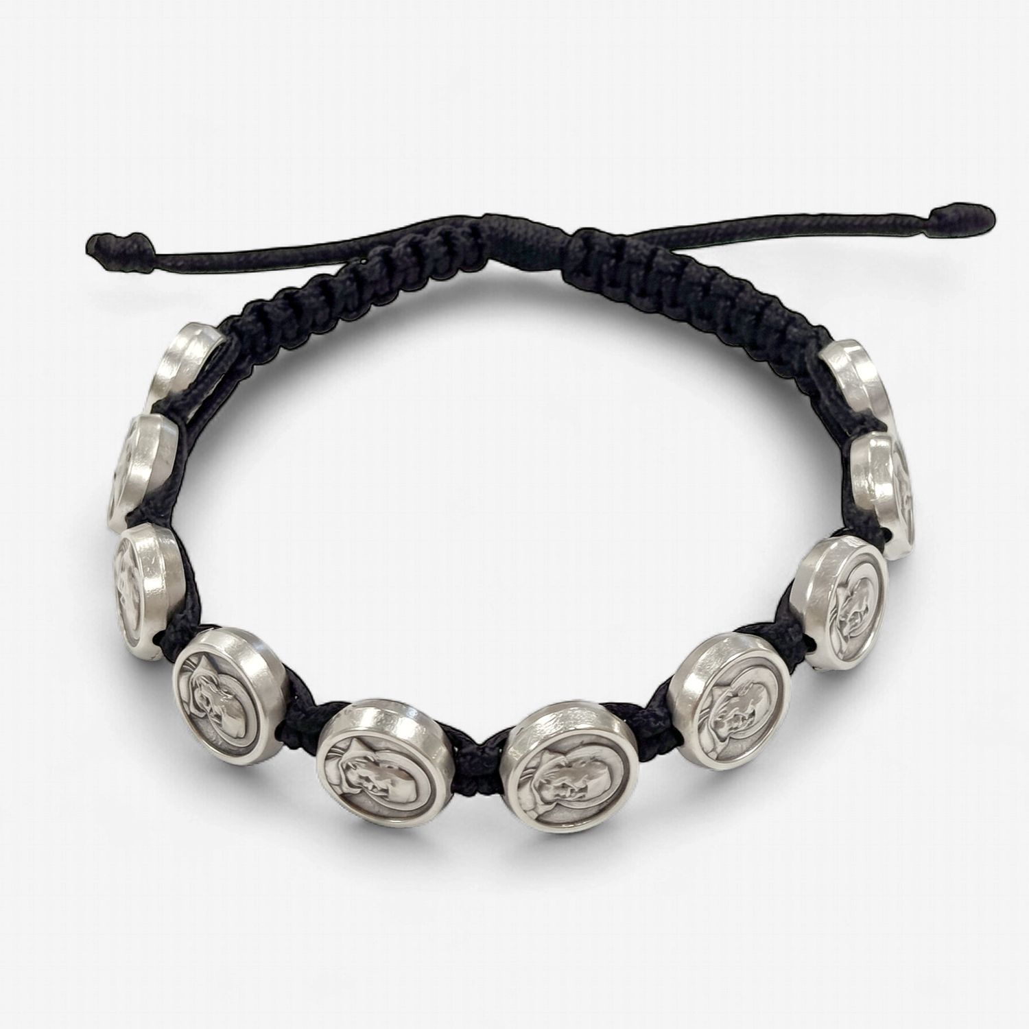 Padre Pio Corded Bracelet, Color: Black