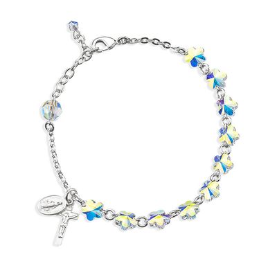 Rosary Bracelet AB Crystal Flowers