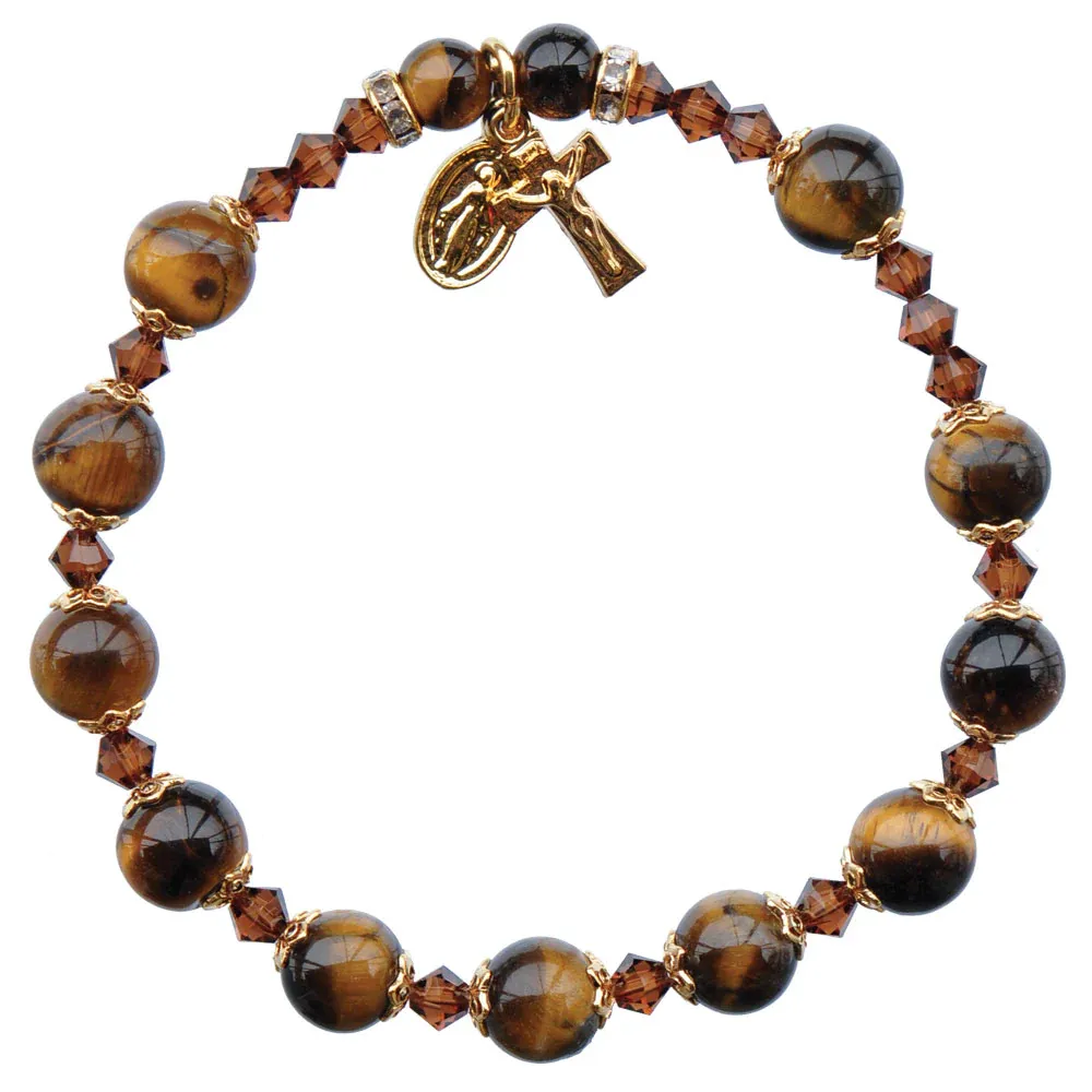8mm Tiger Eye Ros Bracelet