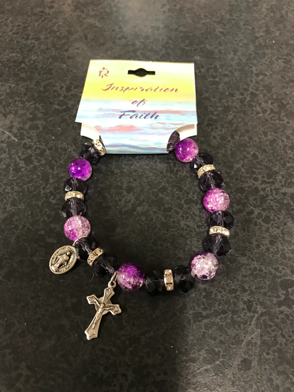 Amethyst Bead Stretch Bracelet