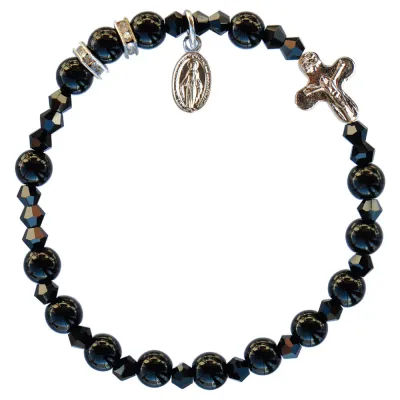 6mm Black Onyx Rosary Bracelet