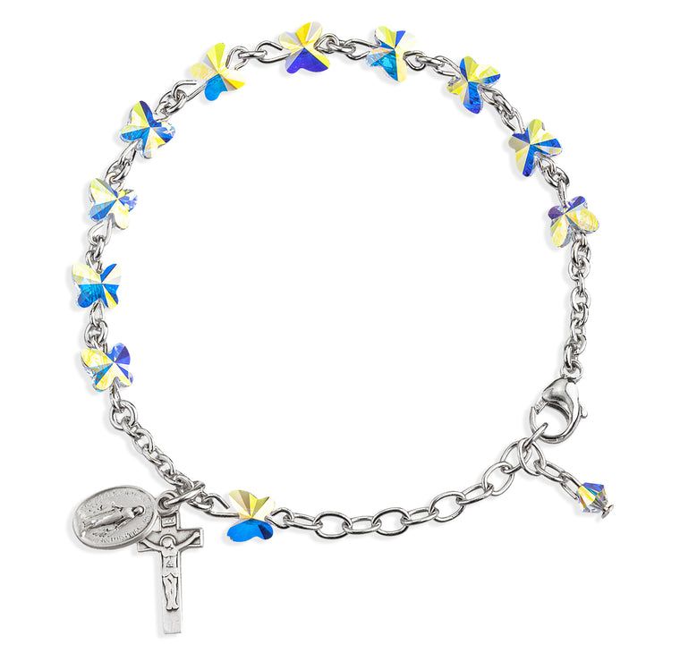 Swarovski Crystal Butterfly Rosary Bracelet