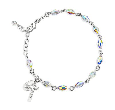 Crystal Ab Oval Rosary Bracelt