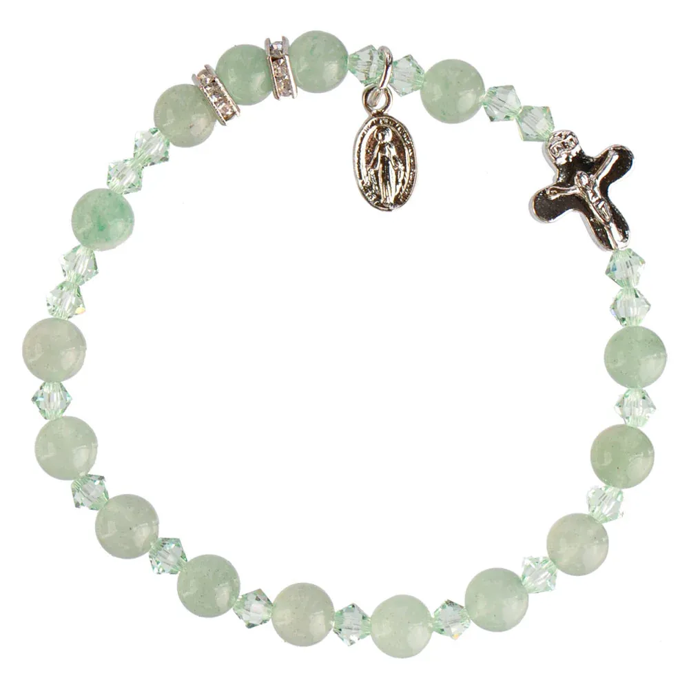 6mm Green Jade Rosary Bracelet