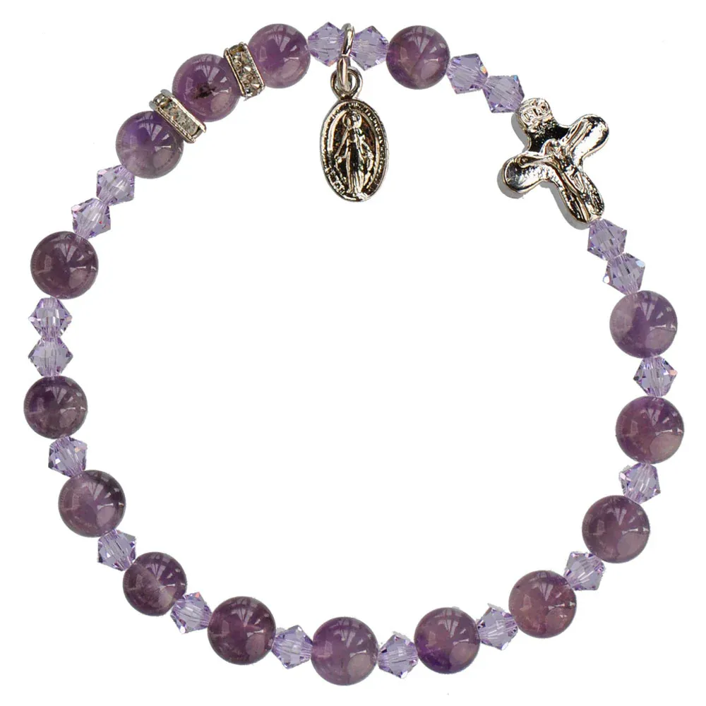 6mm Amethyst Rosary Bracelet