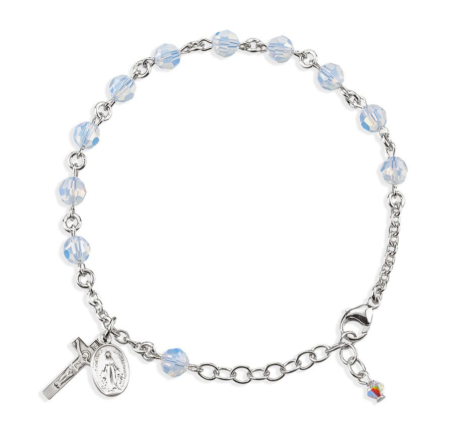6mm SS Opal Crystal Rosary Bracelet
