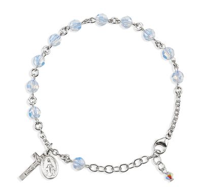 6mm SS Opal Crystal Rosary Bracelet