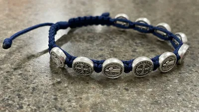 St Benedict Bracelet Navy Blue
