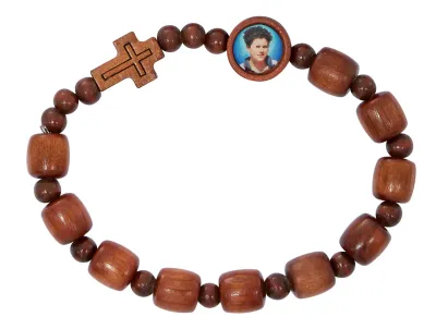 Brwn Wd Carlo Acutis Bracelet
