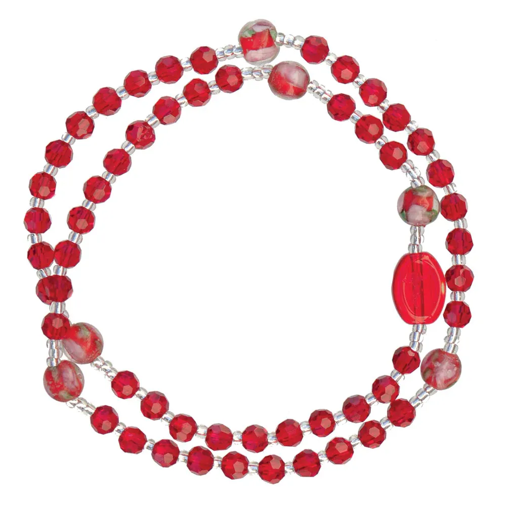 4mm Red Crystal Twist Bracelet