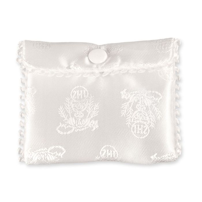 White 1st Com Rosary Case