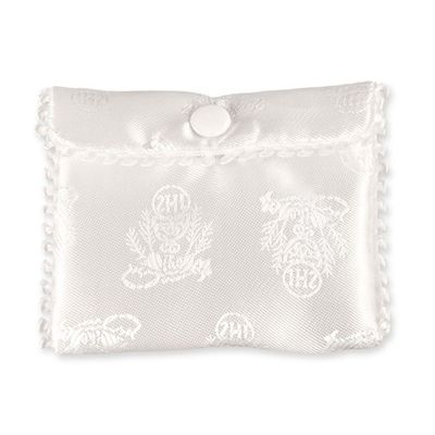 White 1st Com Rosary Case