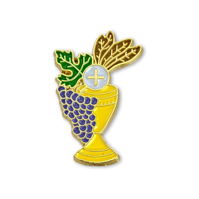 1st Com Enameled Chalice Pin