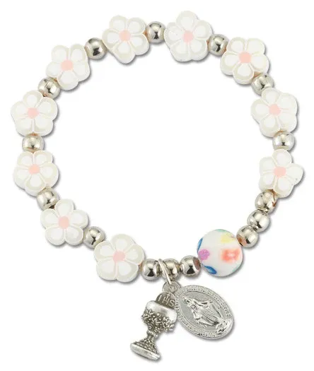 Floral Shape White Bracelet