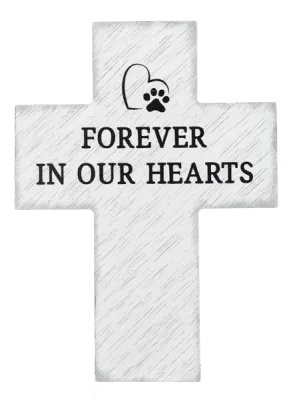 Pet Memorial Cross Hearts
