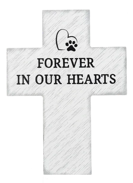 Pet Memorial Cross Hearts
