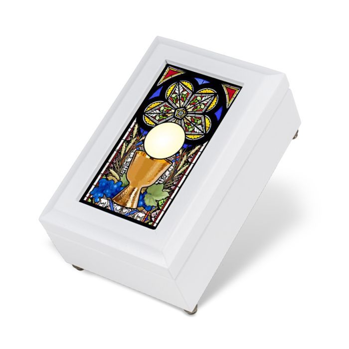 White Communion Music Box