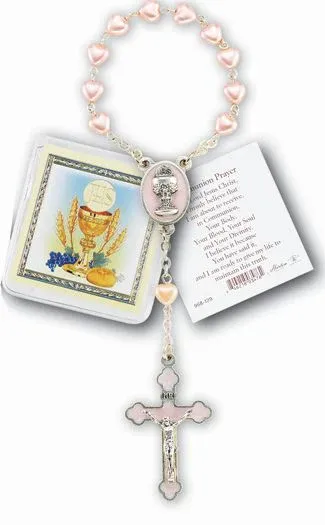 Pink Heartshaped Pocket Rosary
