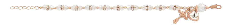 Rose Gold Crystl Ros Bracelet