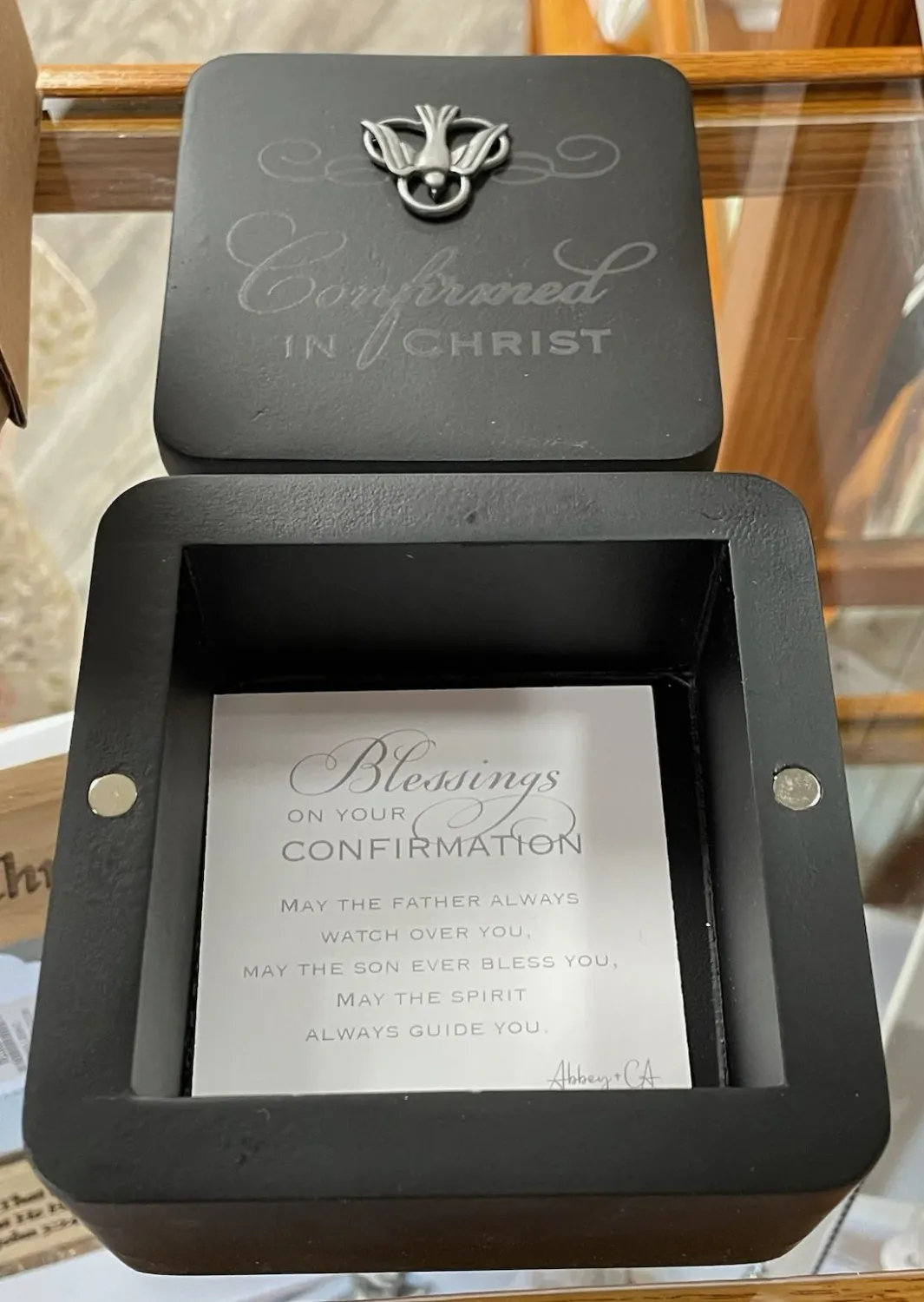 Confirmation Black Trinket Box