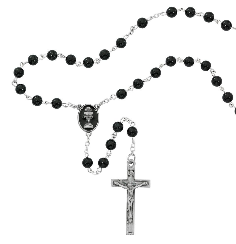 6mm Black Onyx Comm Rosary