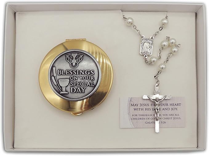 Pearl Rosary And Keepsake Set