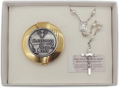 Pearl Rosary And Keepsake Set