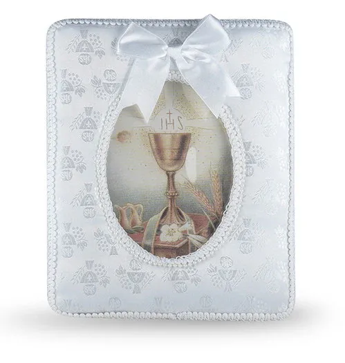 Satin W/Pearl Communion Frame
