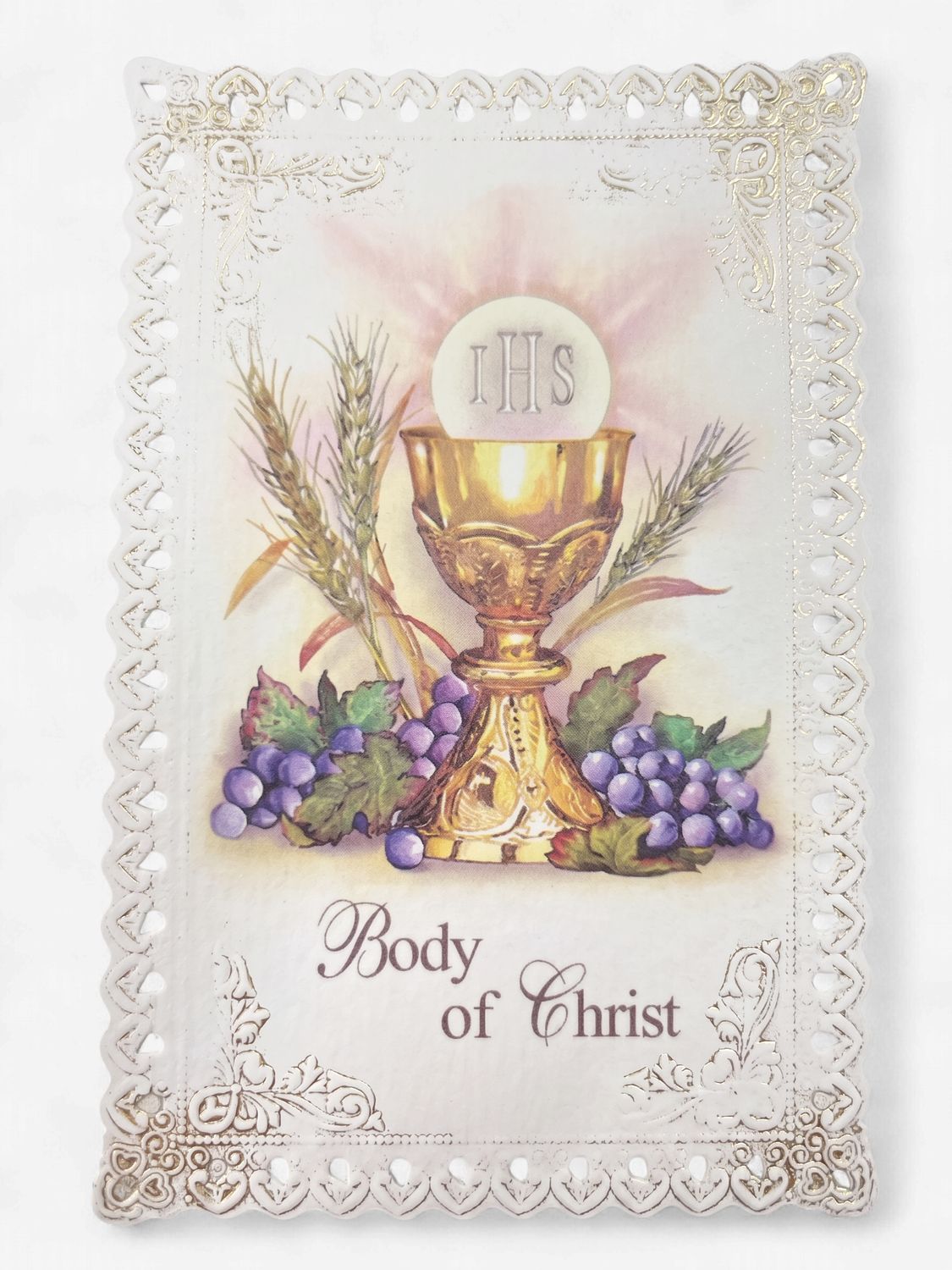 Chalice And Grapes Lace Card