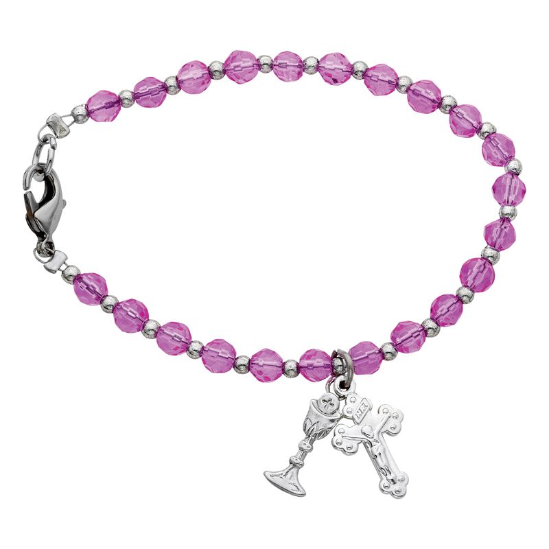 Pink Bead Bracelet Lace Pouch