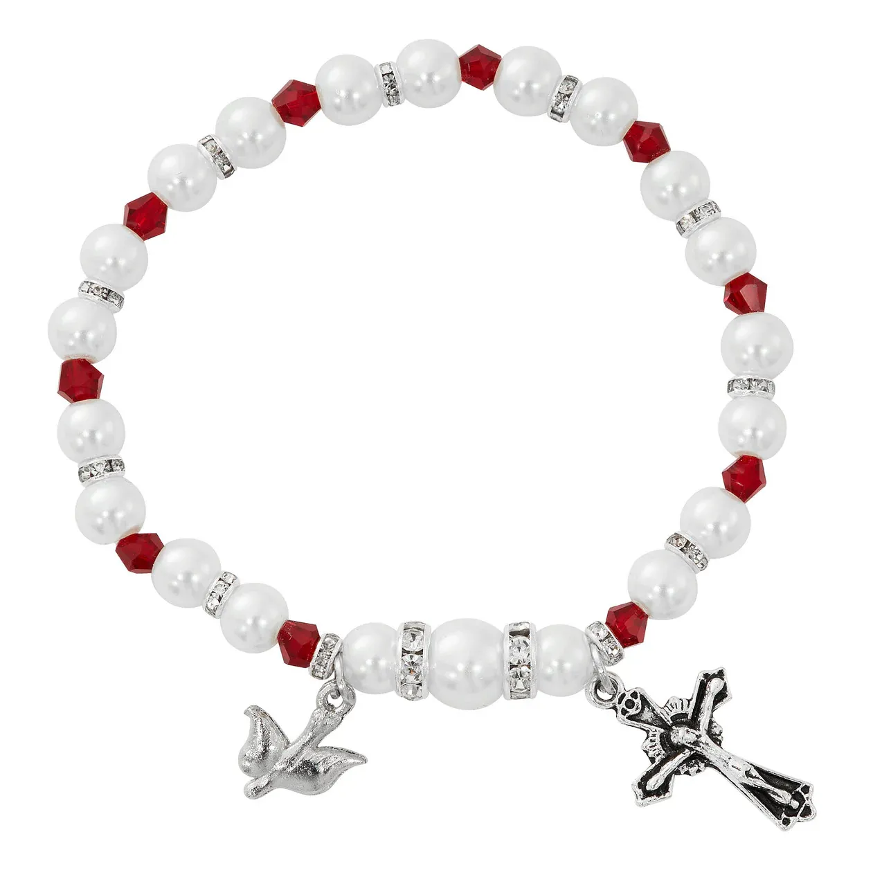Pearl Garnet Bracelet W/Dove