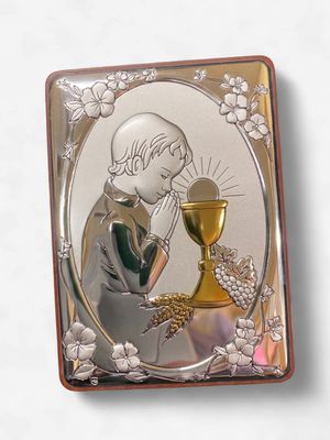 Communion Boy Plaque 4"X2.75"
