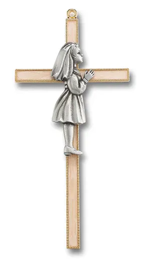 1st Communion Grl Cross 7" Prl