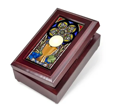 Mahogany Communion Music Box