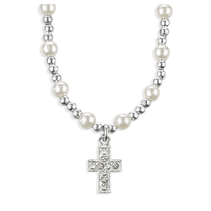 6mm White Pearl Necklace W/Crs