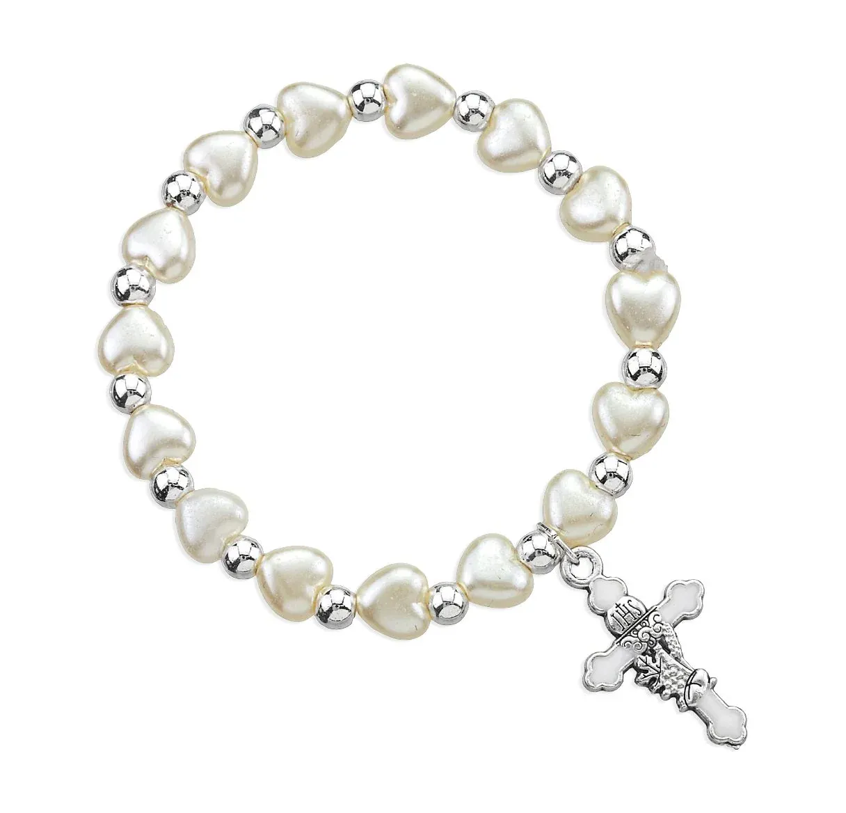 5mm White Heart Communion Brlt