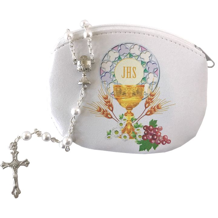 Comm Rosary &amp; Pouch Set Girl