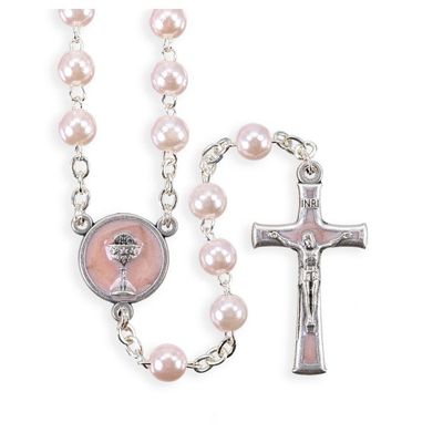 Pink Bead Communion Rosary