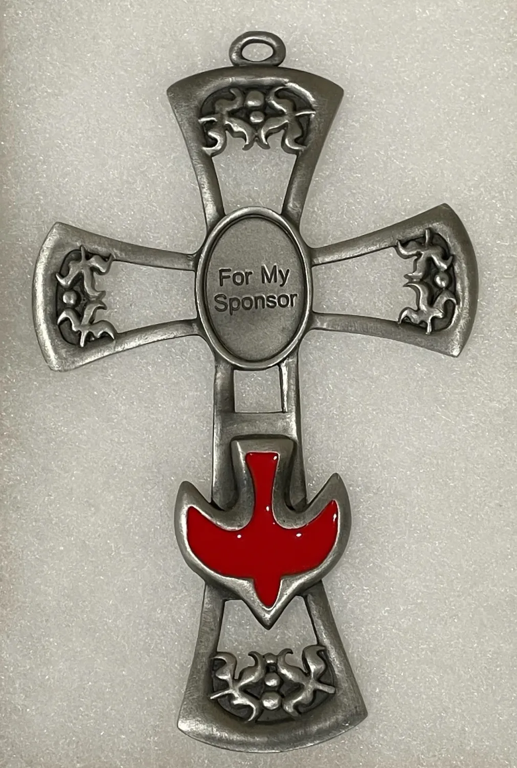 Dove Sponsor Cross W/ Red Dove