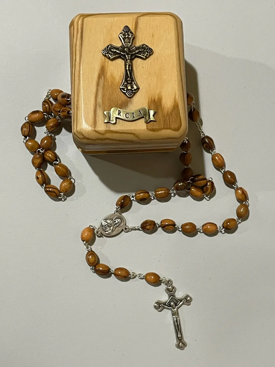 Rcia Olivewood Rosary/Box