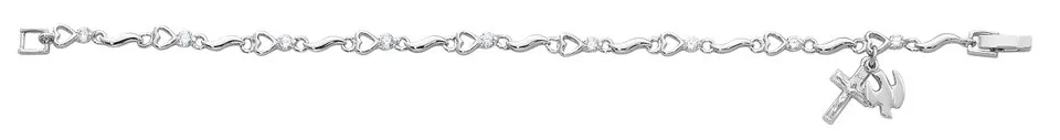 Silver Cz W/ Holy Sp Bracelet