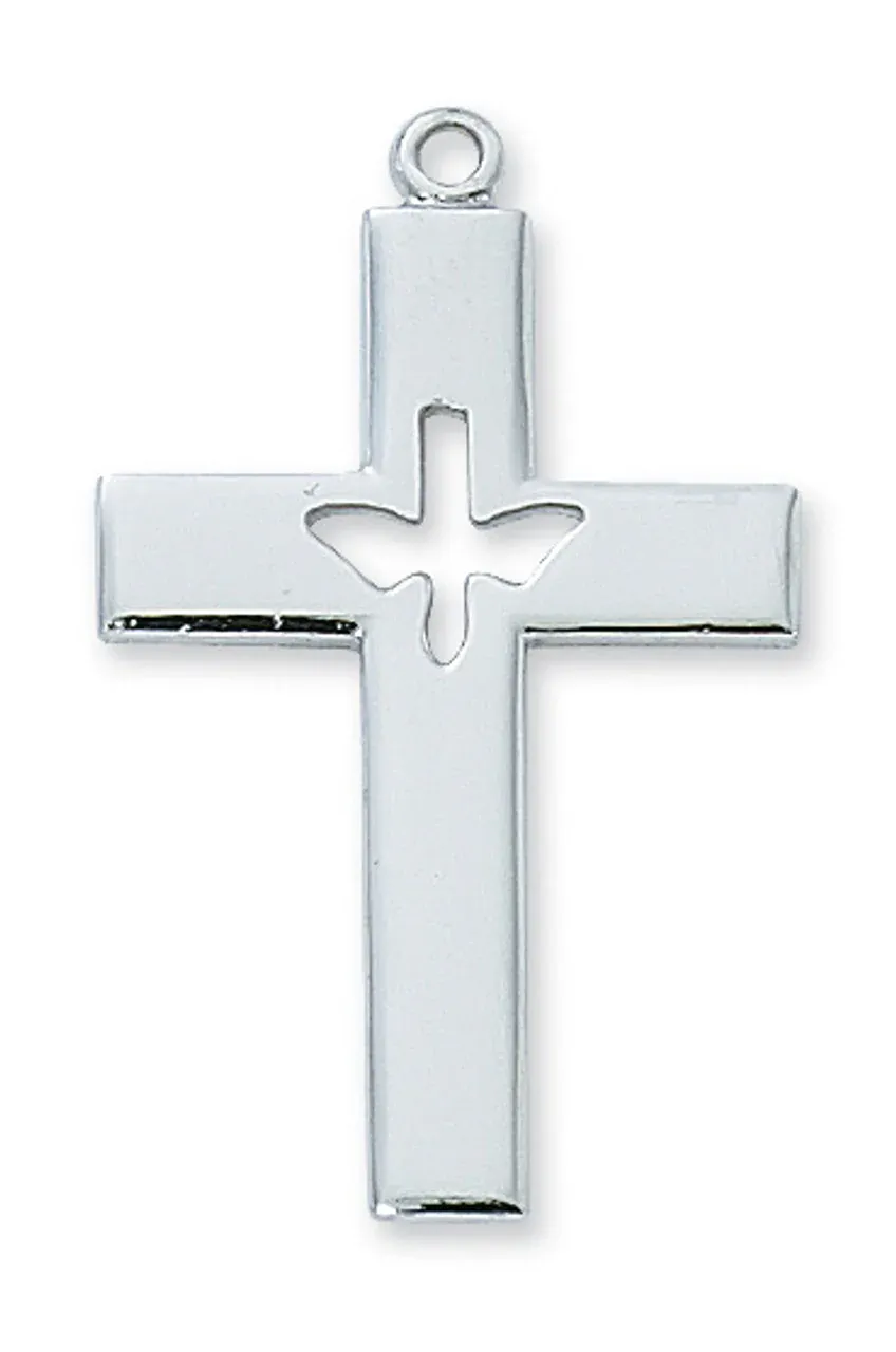 SS Cross W/Cutout Holy Spirit