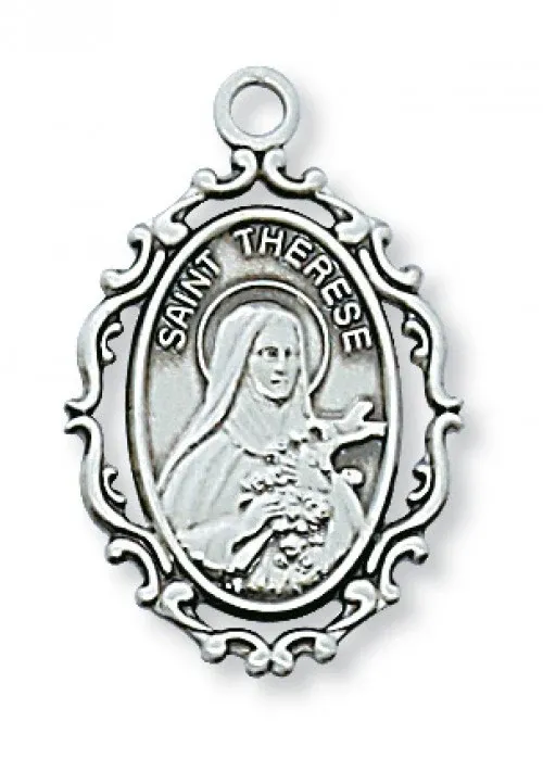 SS St Therese Oval Medal 18"Ch