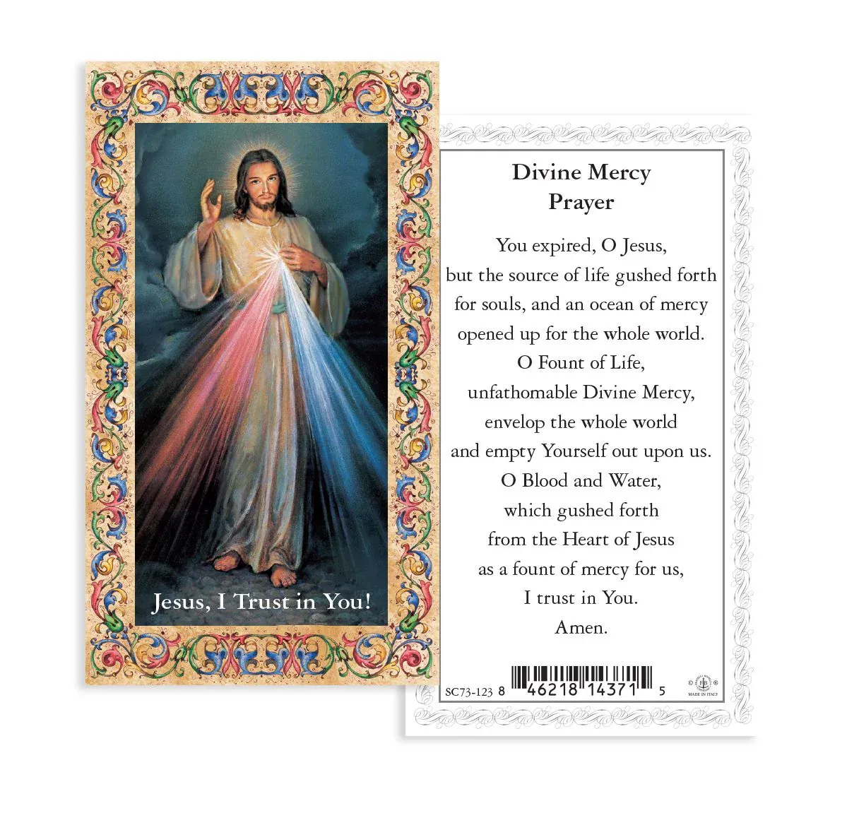 Patron St Statue Divine Mercy