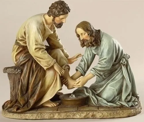 Jesus Washing Feet 6.5" Resin