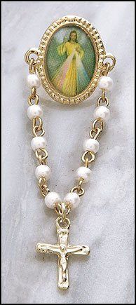 Divine Mercy Pin W/Rosary