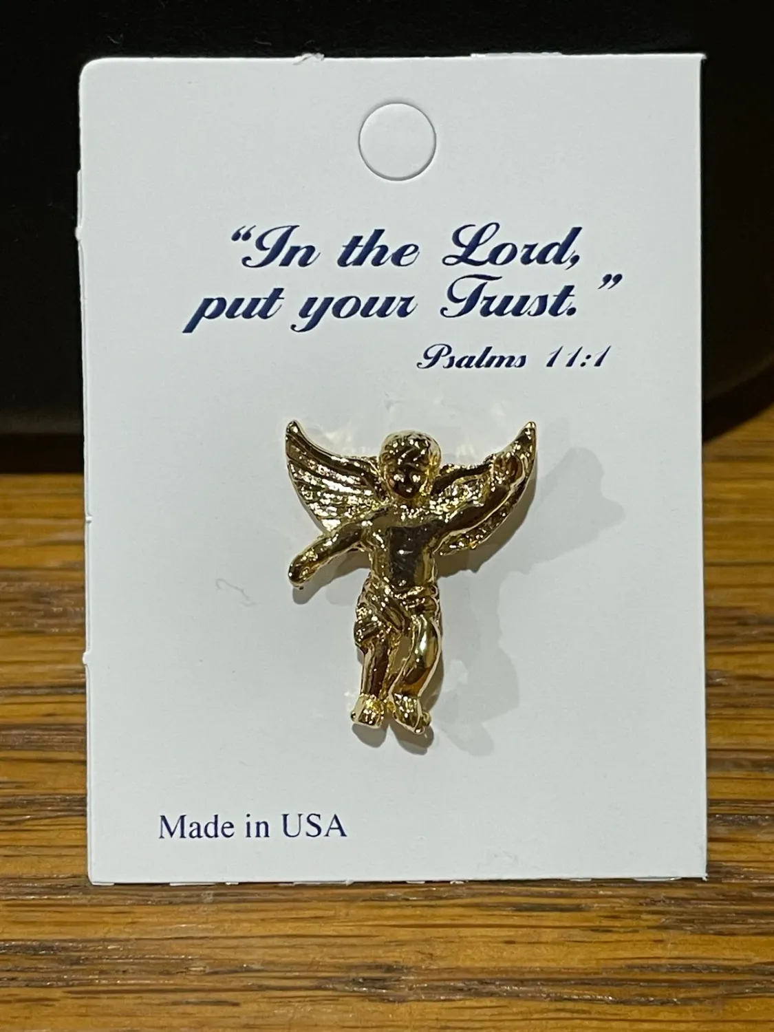 Angel Lapel Pin, Gold