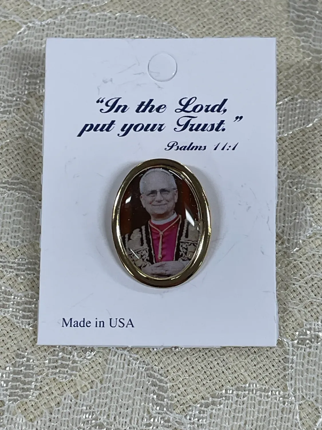Pope Leo XIV Photo Lapel Pin