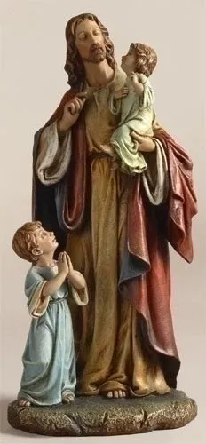 Jesus With Children 10" Resin